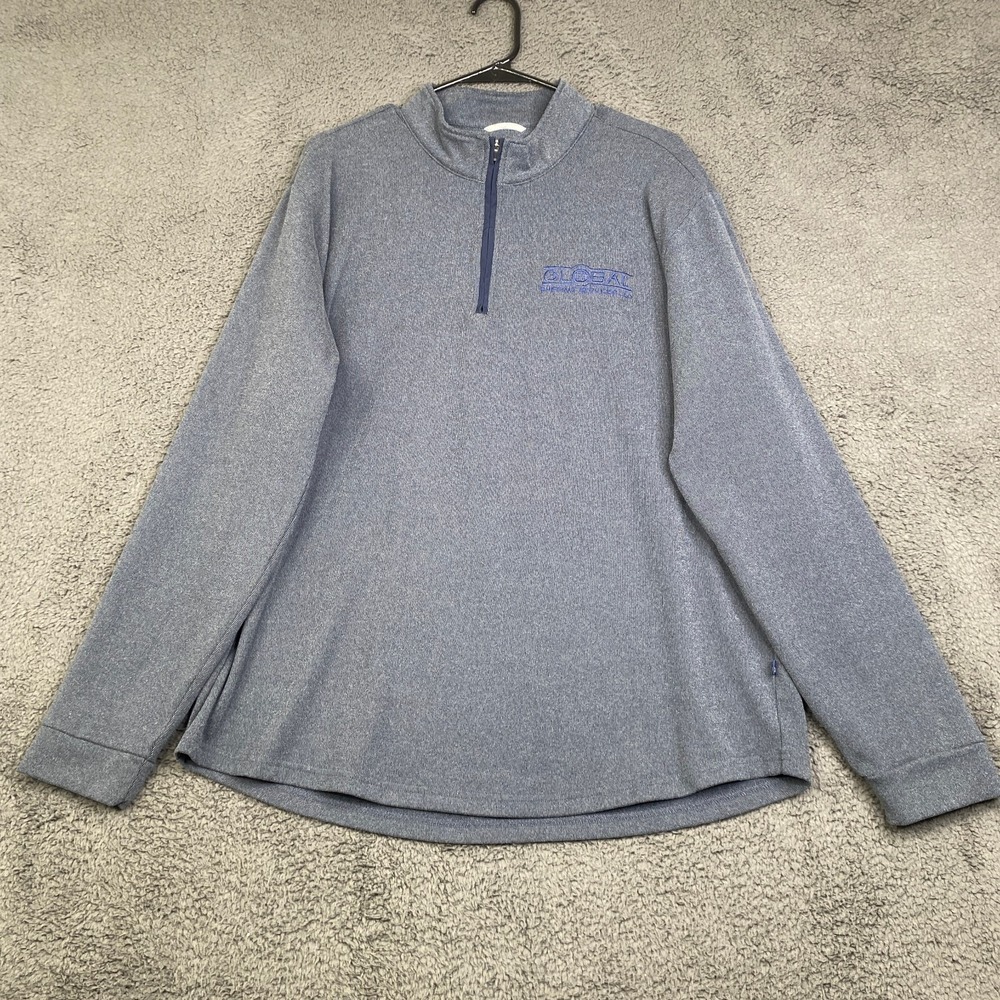 Swannies 1/4 Zip Pullover Mens 2XL Blue Performance Golf Logo Preppy Stretch